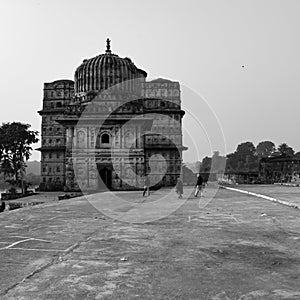 Morning View of Royal Cenotaphs Chhatris of Orchha, Madhya Pradesh, India, Orchha the lost city of India, Indian archaeological