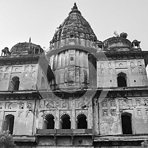 Morning View of Royal Cenotaphs Chhatris of Orchha, Madhya Pradesh, India, Orchha the lost city of India, Indian archaeological