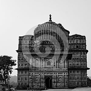 Morning View of Royal Cenotaphs Chhatris of Orchha, Madhya Pradesh, India, Orchha the lost city of India, Indian archaeological