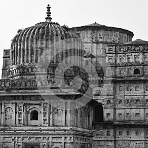 Morning View of Royal Cenotaphs Chhatris of Orchha, Madhya Pradesh, India, Orchha the lost city of India, Indian archaeological