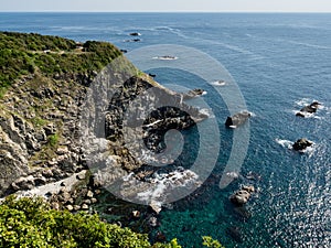 Morning view of Tengu no Hana observation point, one of the main viewpoints on Cape Ashizuri