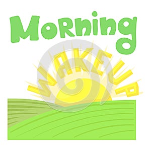 Morning wakeup icon, cartoon style