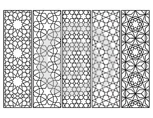 MorocÑan mosaic coloring bookmarks