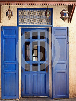 Moroccan Architecture Old Blue Door