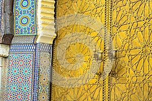 Moroccan Art of the Gate to the Royal Palace of Fes