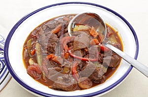 Moroccan beef tagine with spoon