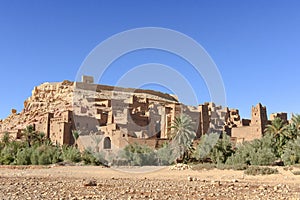 Moroccan Berber Kasbah Ait Benhaddou, ruins of ancient clay fortress, Morocco