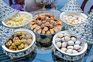 Moroccan biscuit. Dishes of assorted Maghreb sweets photo