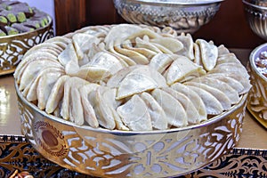 Moroccan biscuits are served with tea.