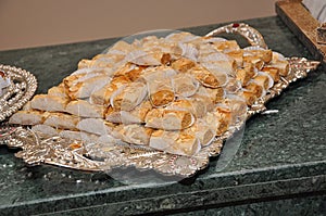 Moroccan biscuits are served with tea. Moroccan biscuits are offered at the wedding and Eid al-Fitr. Cornes de gazelles