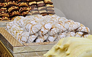 Moroccan biscuits are served with tea.