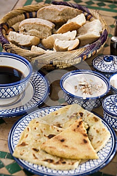 Moroccan breakfast at riad in essaouira morocco photo