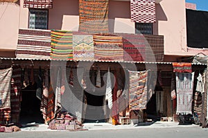 Moroccan building with Berber carpets