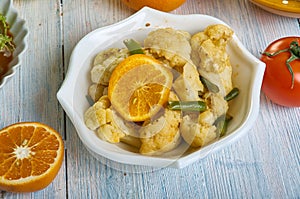 Moroccan  Cauliflower With Preserved mandarinas