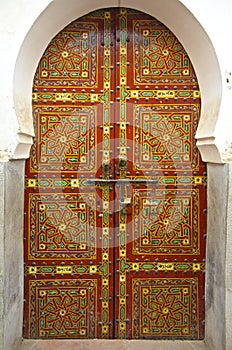 Moroccan Cedar Wood Painted Door