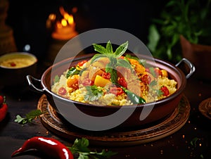 Moroccan Couscous Bowl, Traditional Cuscus, Moroccan Bulgur, Healthy Arabic Food