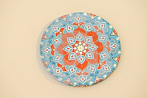 Moroccan design cup saucer ceramic