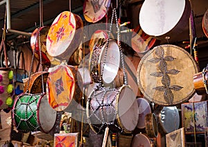 Moroccan drums souvenirs