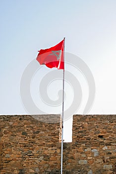 Moroccan flag in Asilah, Morocco