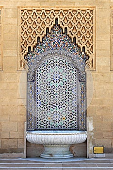 Moroccan fountain with mosaic tiles