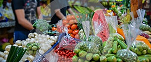 Moroccan fruit market in Tangier city