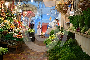Moroccan fruit market in Tangier city