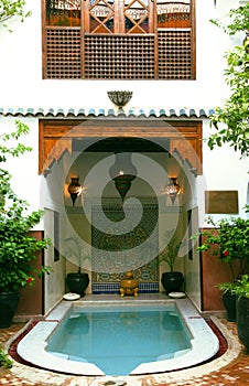 Moroccan interior riad photo