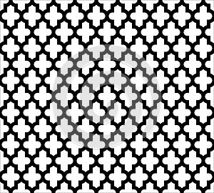 Moroccan islamic seamless pattern background in black and white. Vintage and retro abstract ornamental design. Simple