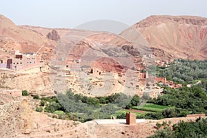 Moroccan landscape with kasbah