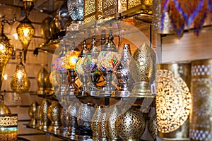 Moroccan lanterns in the store