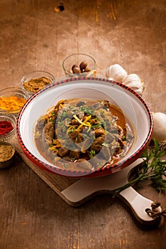 Moroccan liver with parsley and spices