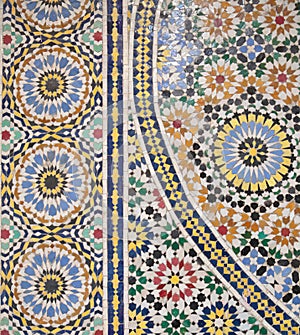 Moroccan mosaic detail background