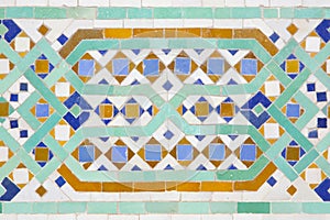 Moroccan mosaic of tiles in Casablanca