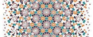 Moroccan mosaic wallpaper. Repeating vector border, pattern, background.