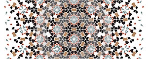 Moroccan mosaic wallpaper. Repeating vector border, pattern, background.