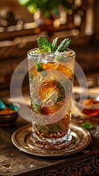 Moroccan Mystique: A Fusion of Mint Tea Mojito in Traditional Elegance