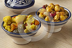 Moroccan pickled olives and mixed vegetables