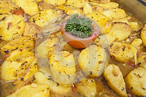 Moroccan potato at a hotel restaurant buffet