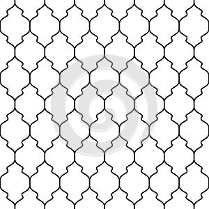 Moroccan seamless patern. Repeating morocco motif. Black patternes isolated on white background. Repeated indian tile. Islam