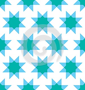 Moroccan seamless pattern, Morocco. Patchwork mosaic with traditional folk geometric ornament blue white. Tribal oriental style.