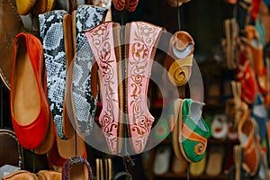 Moroccan souk crafts souvenirs in medina, Essaouira, Morocco