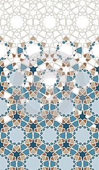 Moroccan star, flower seamless vector pattern. Geometric halftone pattern with color morocco arabesque disintegration