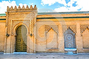 Moroccan style fountain with fine colorful mosaic tiles at the M