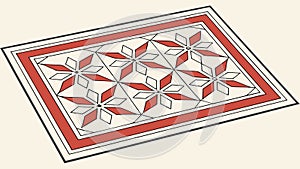 Moroccan Style Geometric Floor Tile Pattern, vector design Generative AI