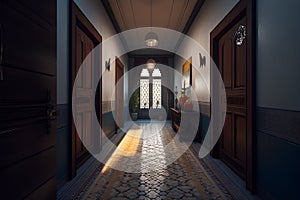 Moroccan style hallway interior in luxury house or hotel