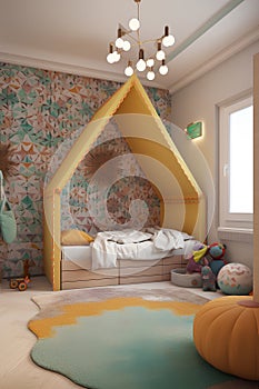 Moroccan style interior of children room in modern house