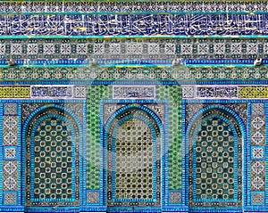 Moroccan swirl tracing mosaic decoration. Traditional Arabic Islamic mosque motif Background. Mosque decoration element