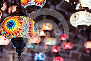 Moroccan or Turkish mosaic lamps and lanterns