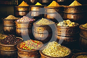 Moroccan vessels with spices