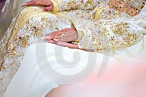 A moroccan wedding couple hands